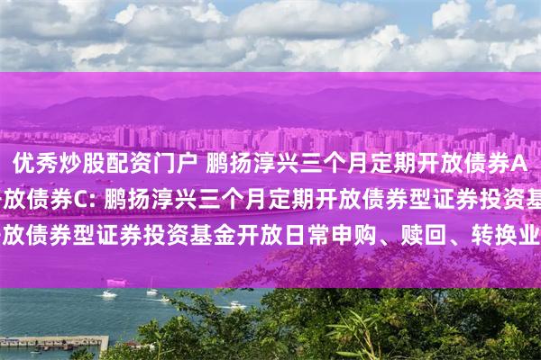 优秀炒股配资门户 鹏扬淳兴三个月定期开放债券A,鹏扬淳兴三个月定期开放债券C: 鹏扬淳兴三个月定期开放债券型证券投资基金开放日常申购、赎回、转换业务的公告