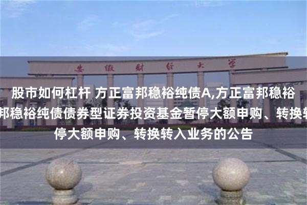 股市如何杠杆 方正富邦稳裕纯债A,方正富邦稳裕纯债C: 方正富邦稳裕纯债债券型证券投资基金暂停大额申购、转换转入业务的公告