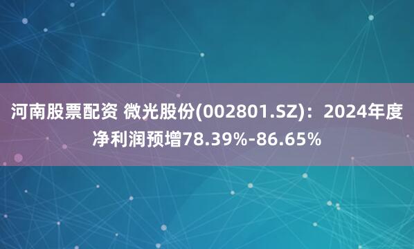 河南股票配资 微光股份(002801.SZ)：2024年度净利润预增78.39%-86.65%